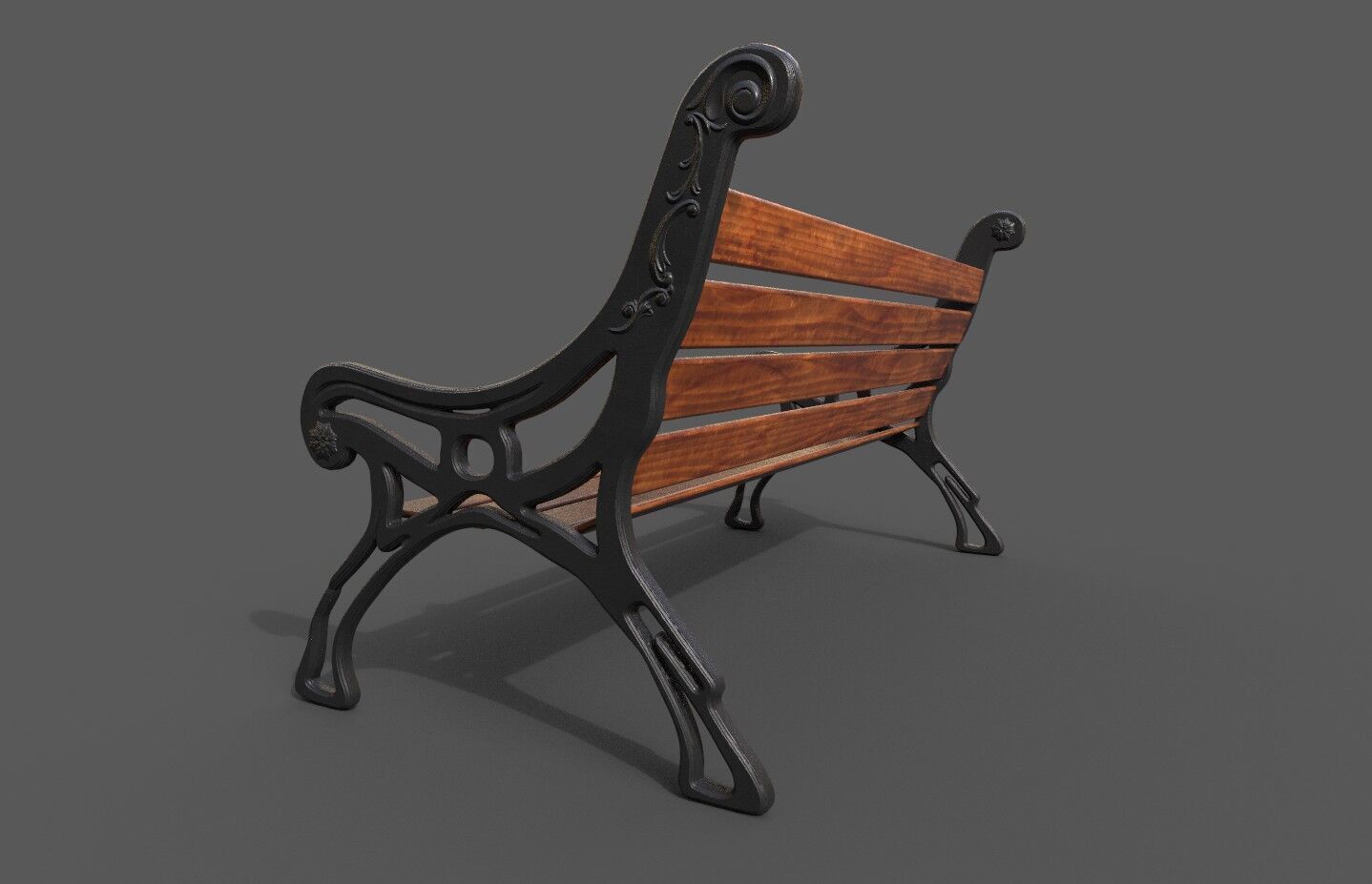 Street Bench Pack 8 Low-poly 3D model_43