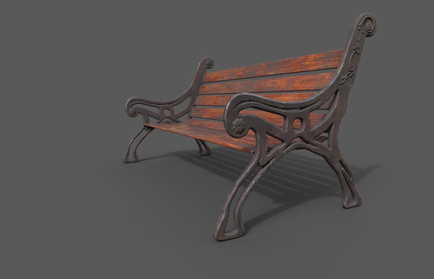 Street Bench Pack 8 Low-poly 3D model_37