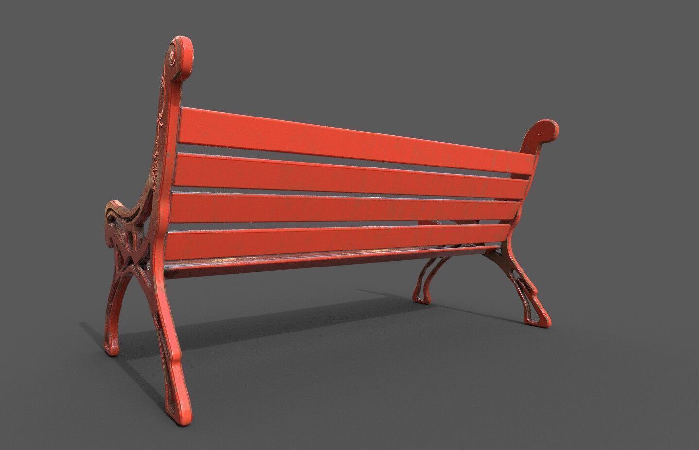 Street Bench Pack 8 Low-poly 3D model_8