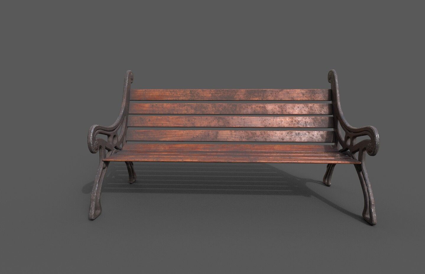 Street Bench Pack 8 Low-poly 3D model_36