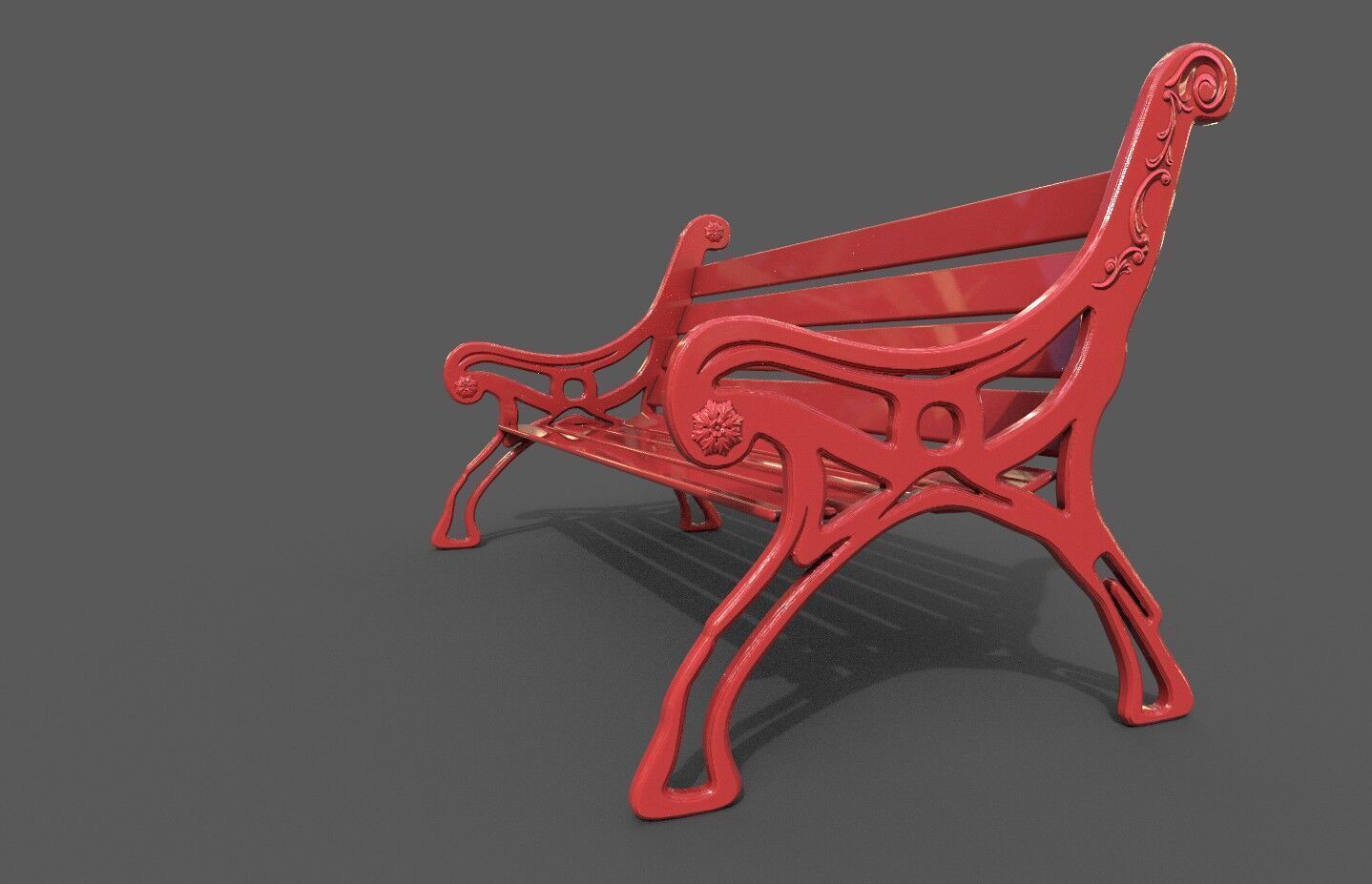 Street Bench Pack 8 Low-poly 3D model_12