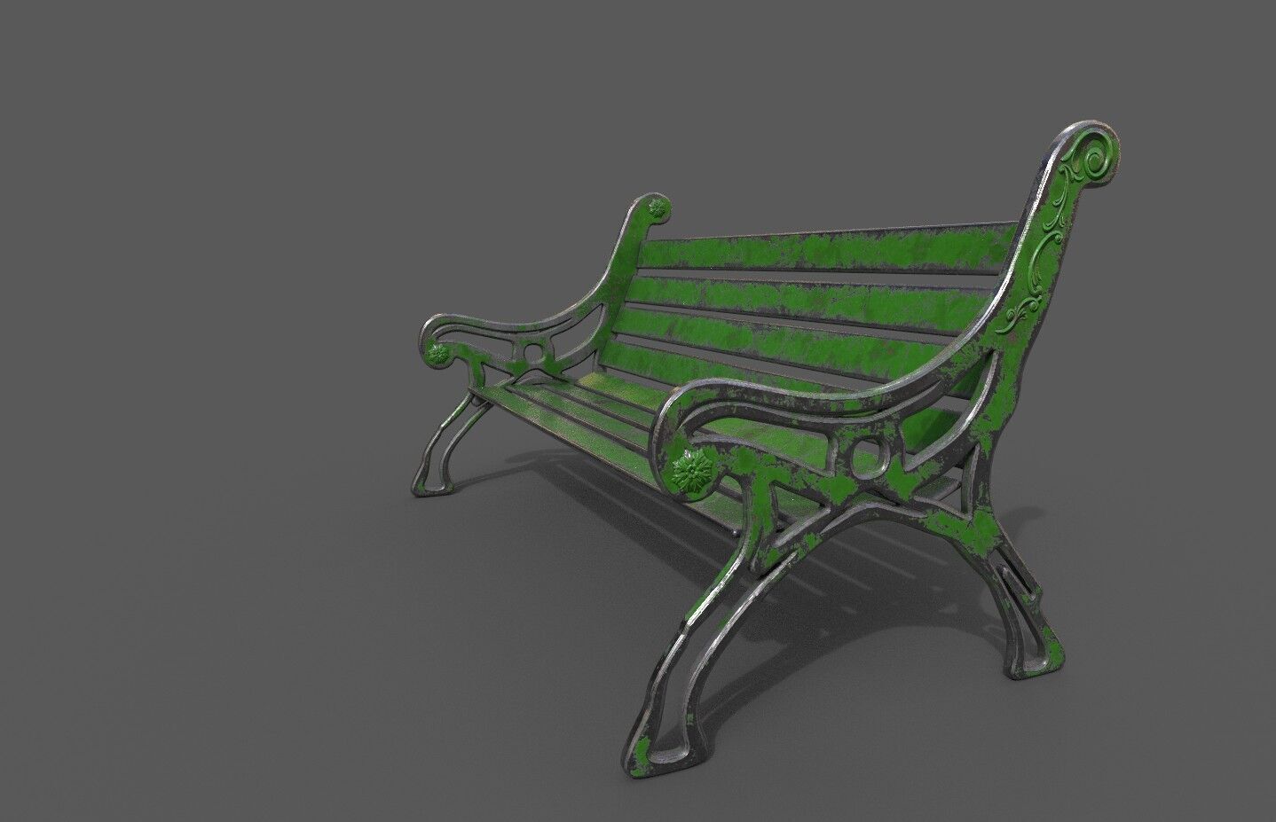 Street Bench Pack 8 Low-poly 3D model_27