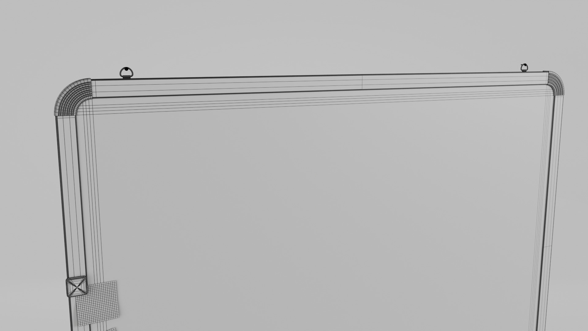 Customizable Wall-Mounted Greenboard - Metal Writing Board Low-poly 3D model_12