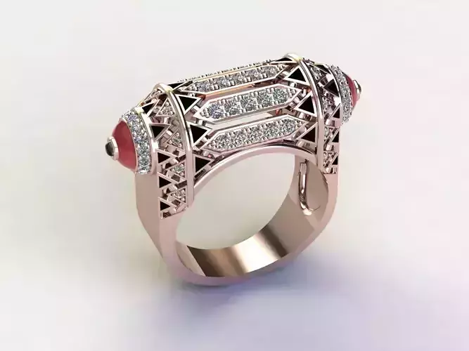 Cartier Style Geometrie Art Deco Ring Design