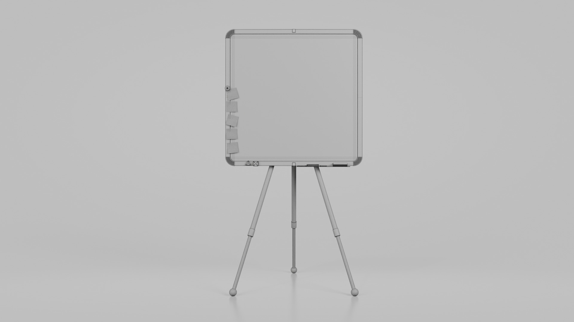Customizable Metal Greenboard with Stand - Square Writing Board Low-poly 3D model_16