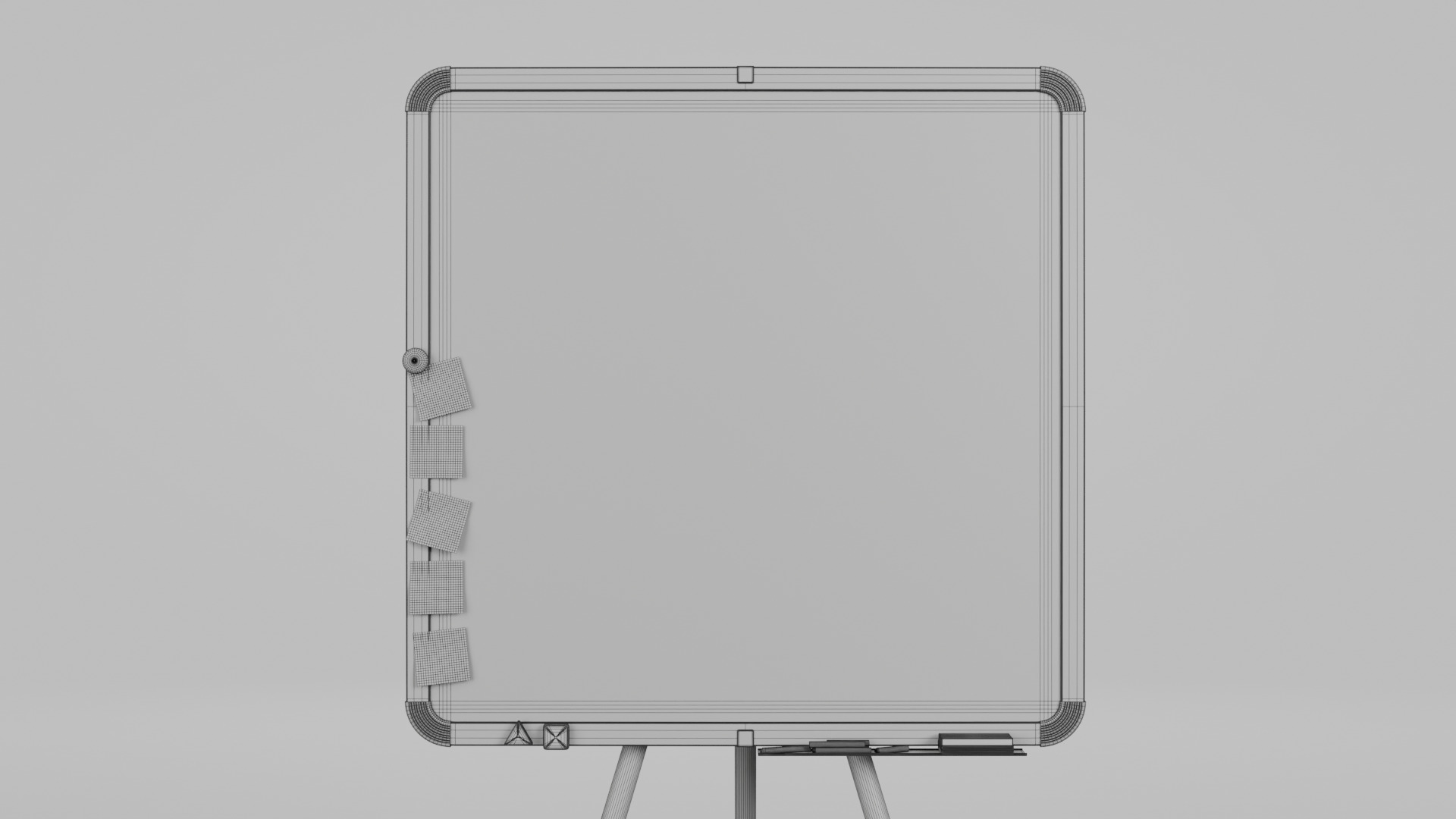 Customizable Metal Greenboard with Stand - Square Writing Board Low-poly 3D model_18