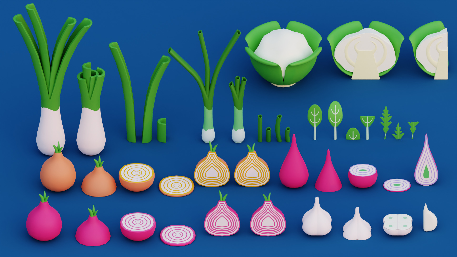 Cartoon Vegetable Garden Low-poly 3D model_5