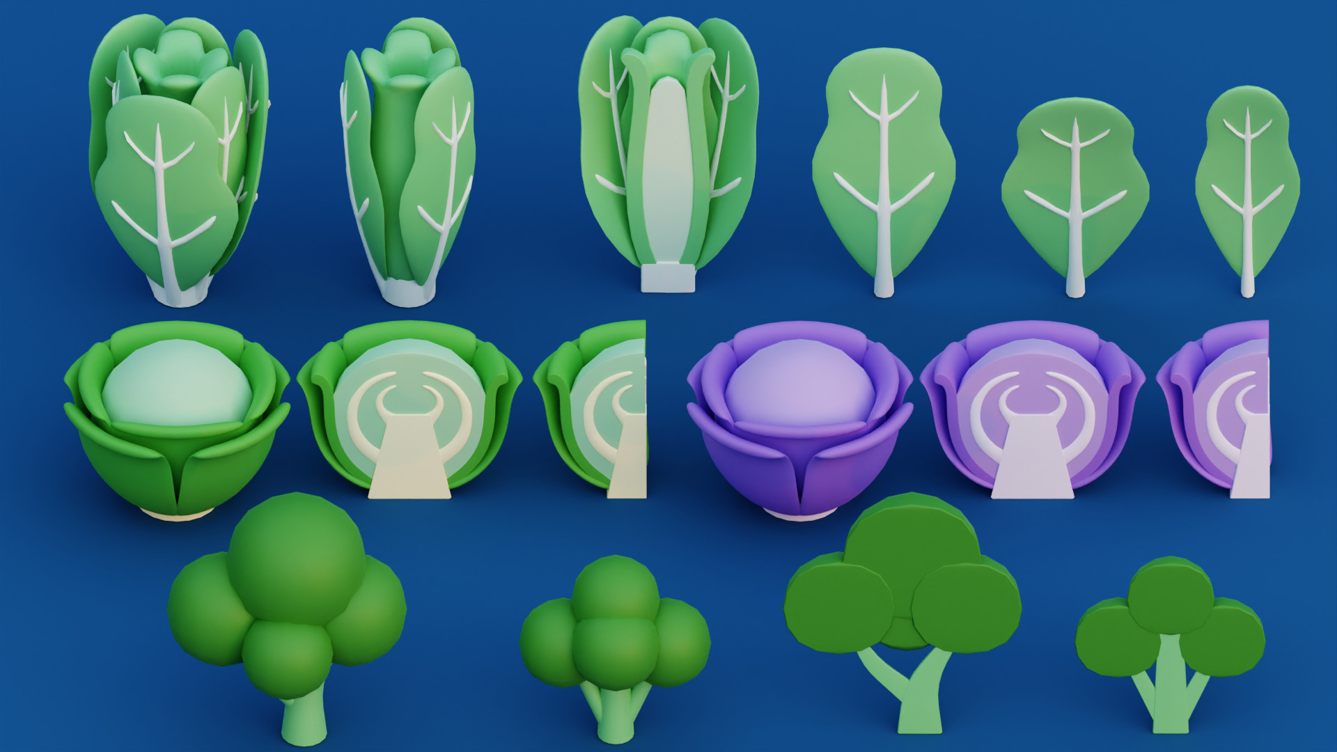 Cartoon Vegetable Garden Low-poly 3D model_6