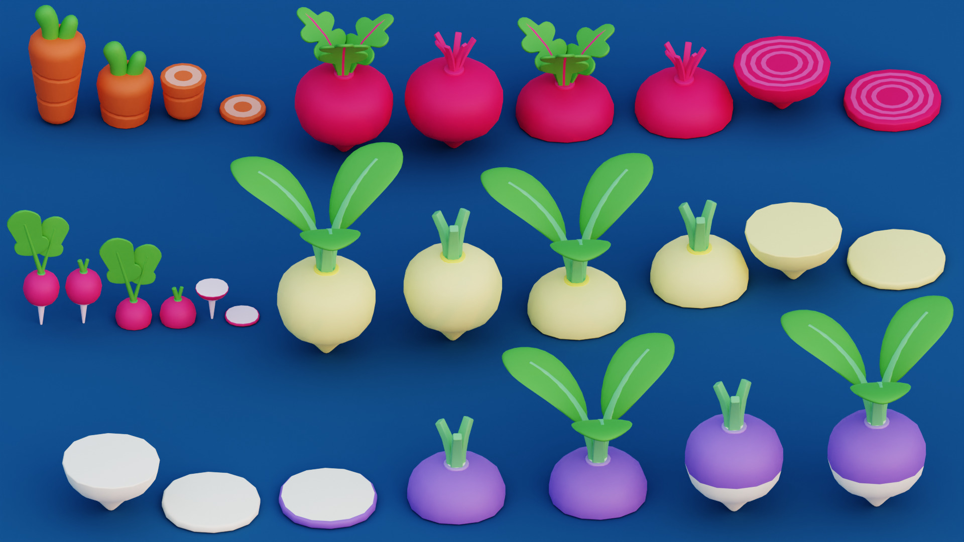 Cartoon Vegetable Garden Low-poly 3D model_3