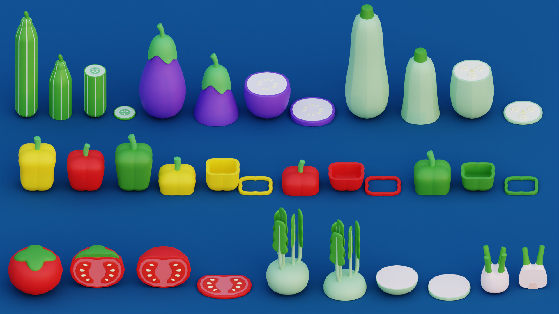 Cartoon Vegetable Garden Low-poly 3D model_7