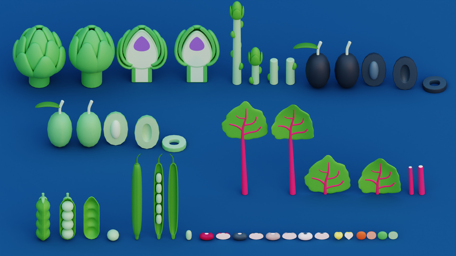 Cartoon Vegetable Garden Low-poly 3D model_9