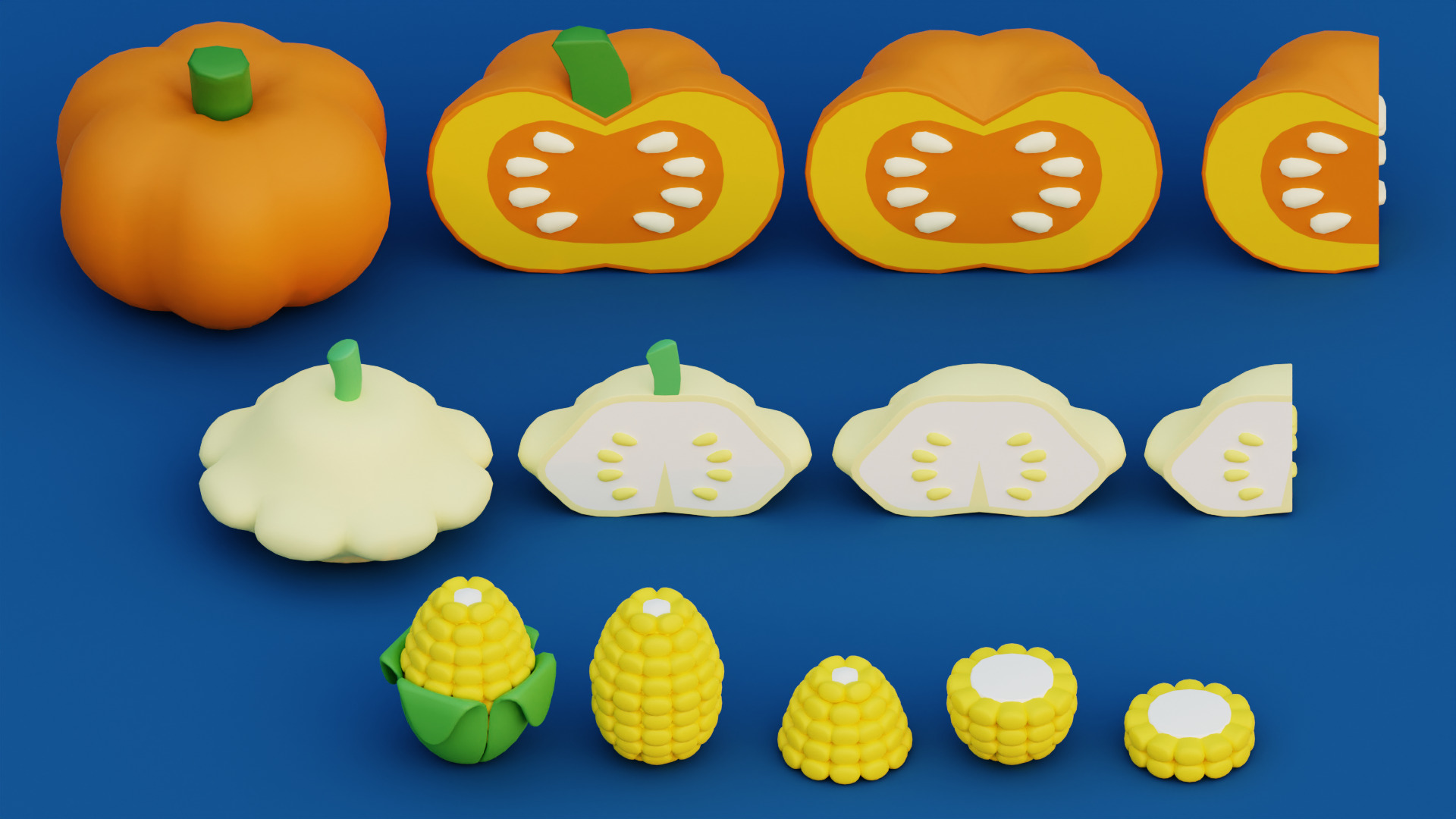 Cartoon Vegetable Garden Low-poly 3D model_8