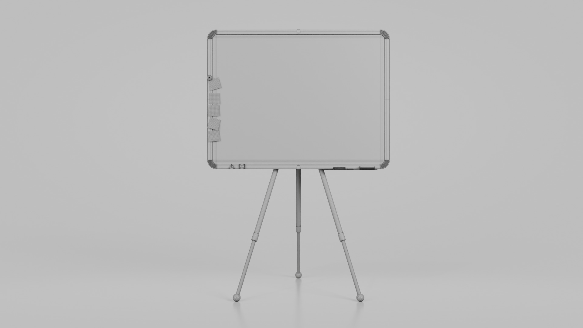 Customizable Metal Greenboard with Stand - Writing Board Low-poly 3D model_15