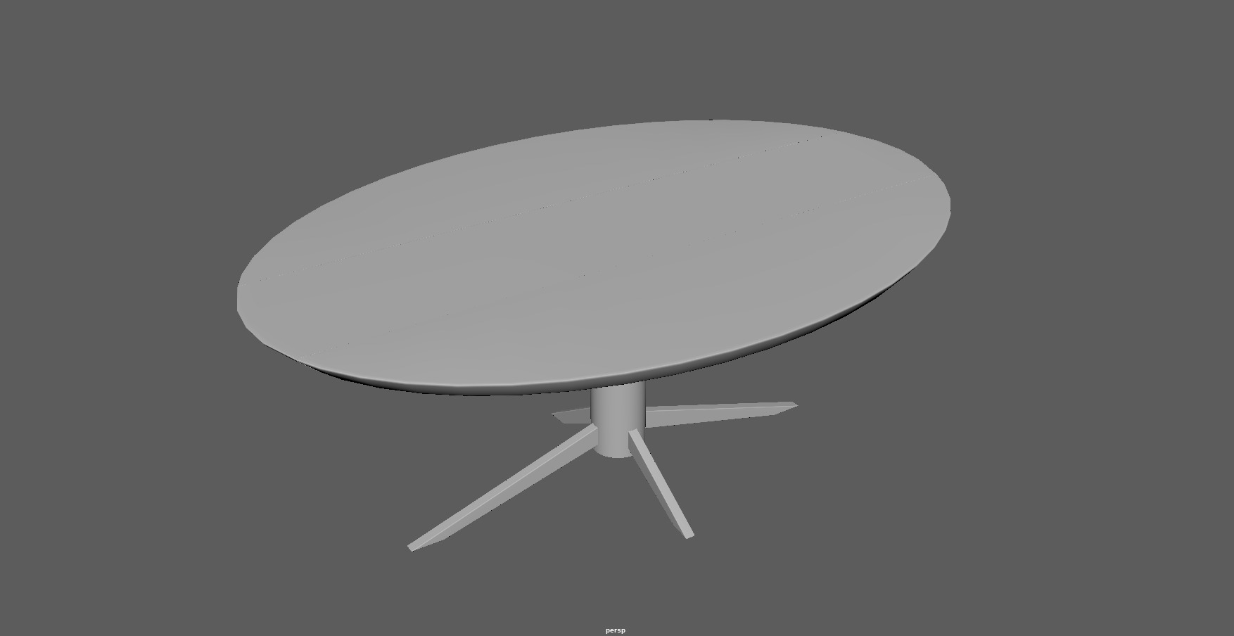 Round Oval Dining Table Mid Century Modern Round Dining Table Low-poly 3D model_8