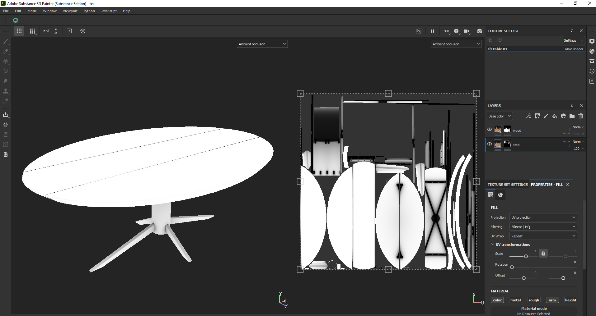 Round Oval Dining Table Mid Century Modern Round Dining Table Low-poly 3D model_24