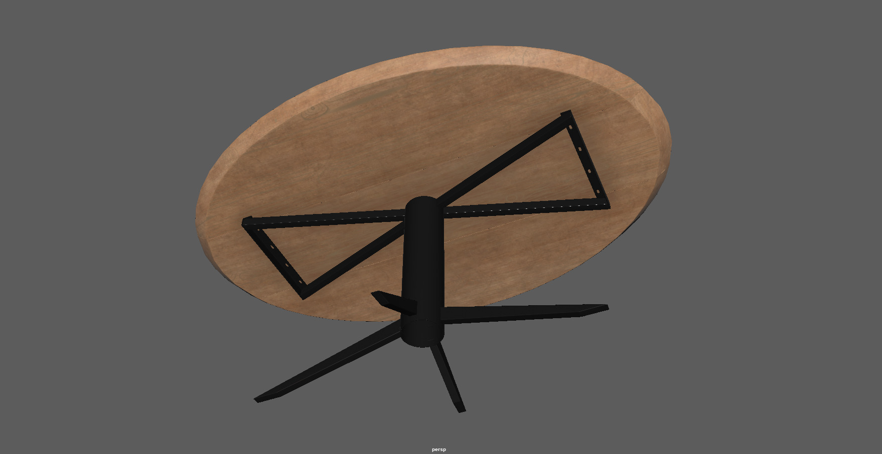 Round Oval Dining Table Mid Century Modern Round Dining Table Low-poly 3D model_15