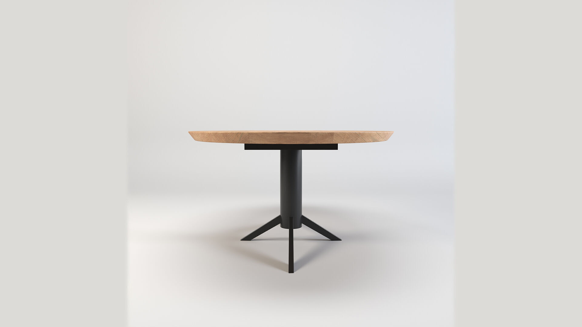 Round Oval Dining Table Mid Century Modern Round Dining Table Low-poly 3D model_2