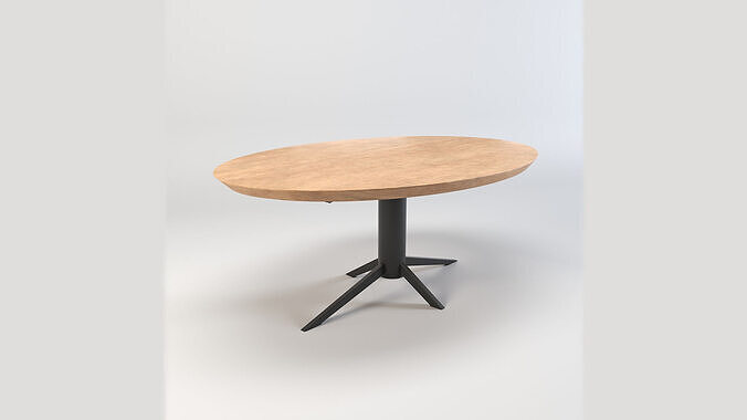 Round Oval Dining Table Mid Century Modern Round Dining Table Low-poly 3D model