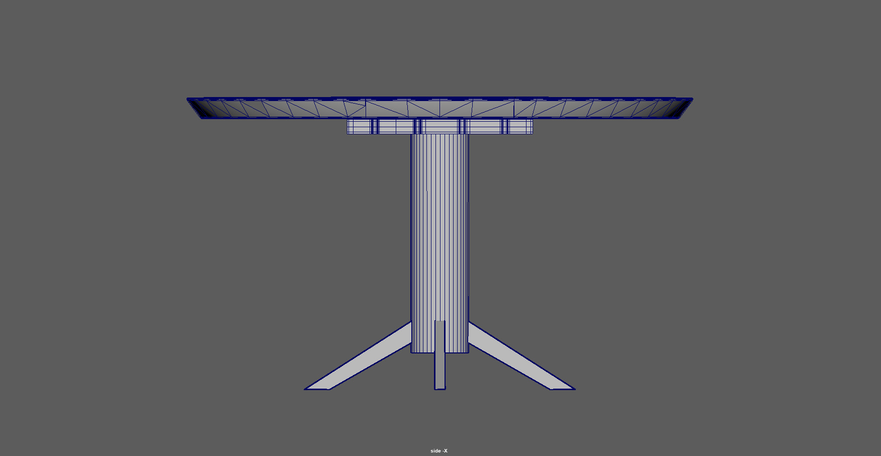 Round Oval Dining Table Mid Century Modern Round Dining Table Low-poly 3D model_12