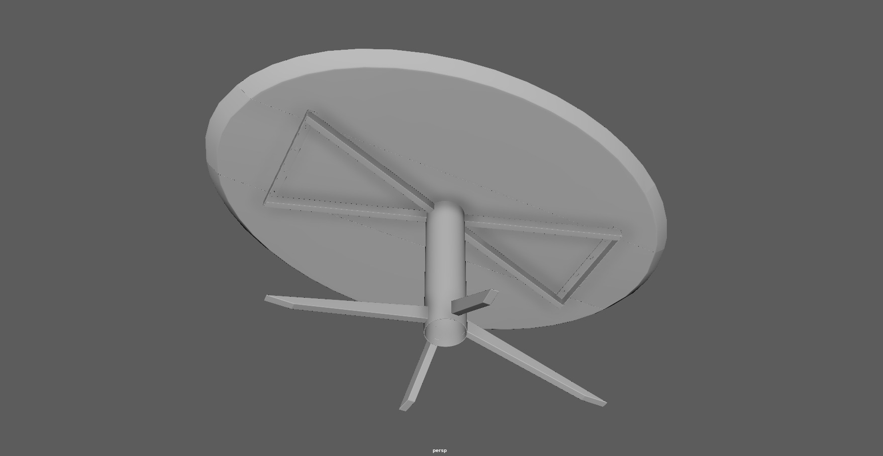 Round Oval Dining Table Mid Century Modern Round Dining Table Low-poly 3D model_16