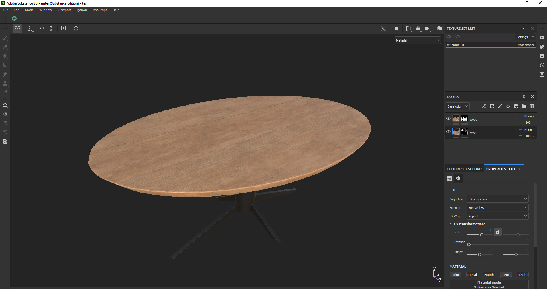 Round Oval Dining Table Mid Century Modern Round Dining Table Low-poly 3D model_18