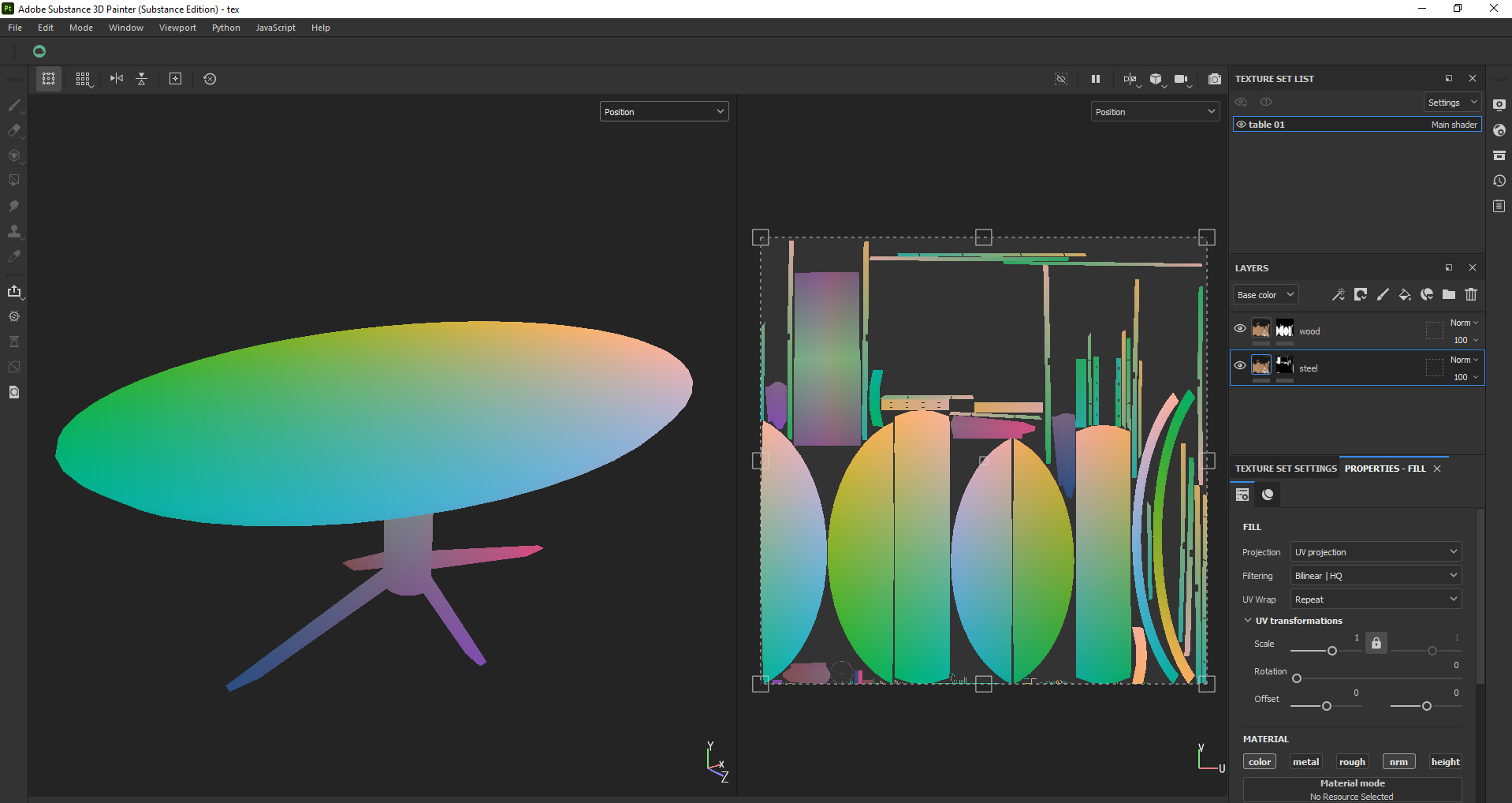 Round Oval Dining Table Mid Century Modern Round Dining Table Low-poly 3D model_26