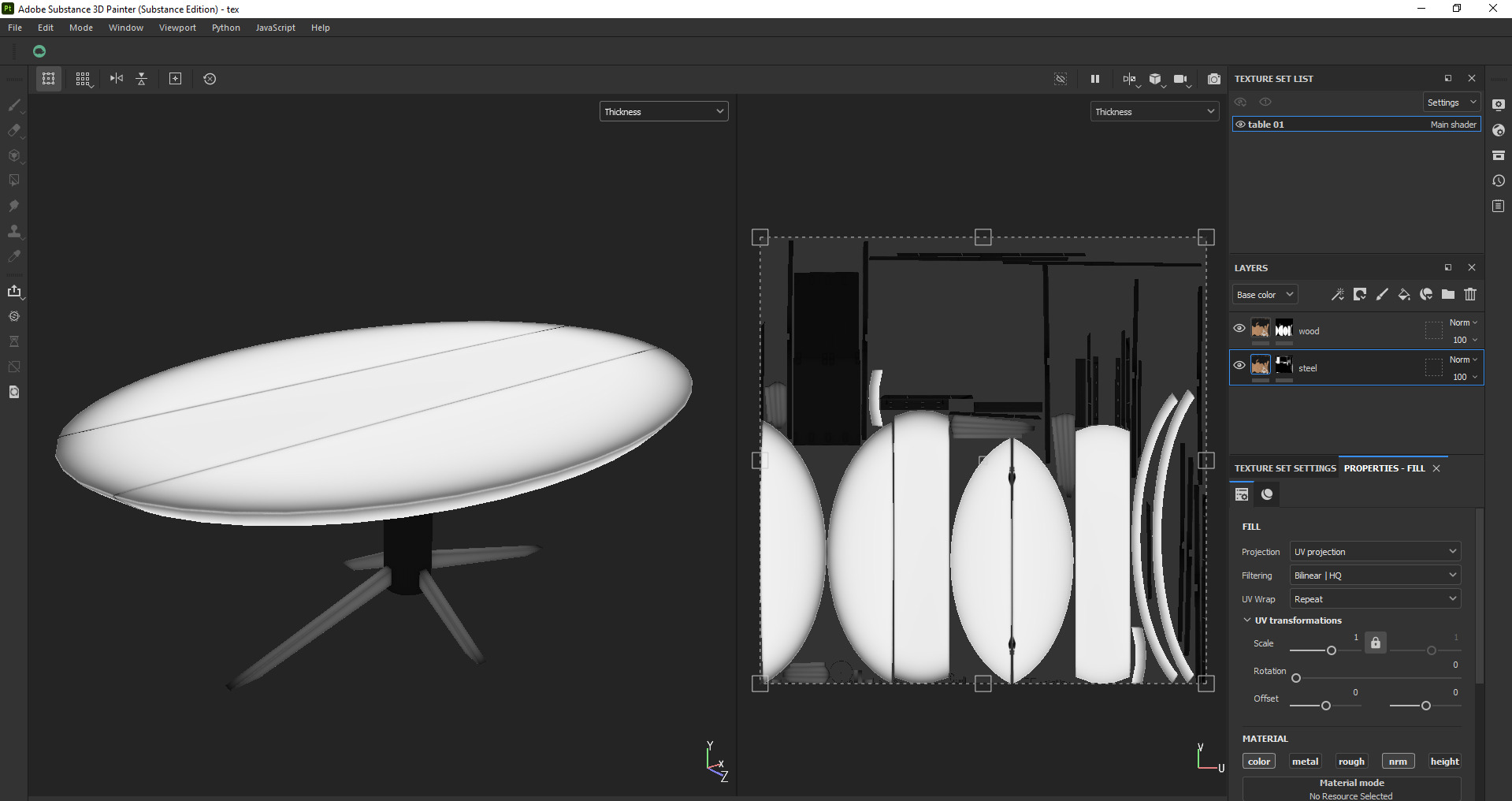 Round Oval Dining Table Mid Century Modern Round Dining Table Low-poly 3D model_27