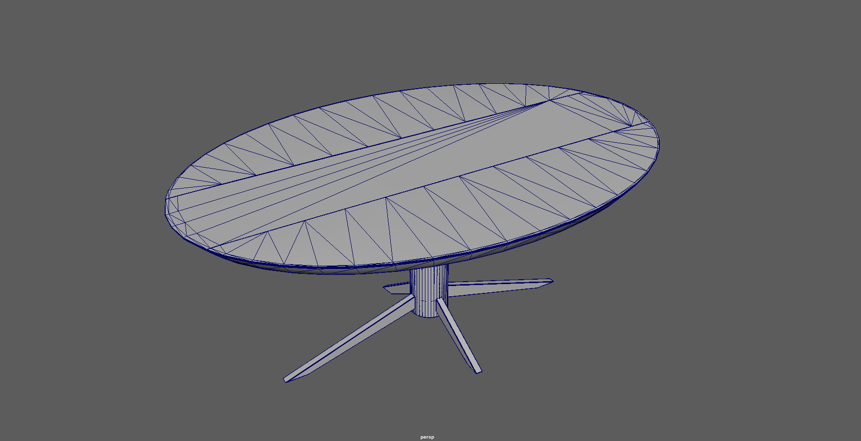 Round Oval Dining Table Mid Century Modern Round Dining Table Low-poly 3D model_7