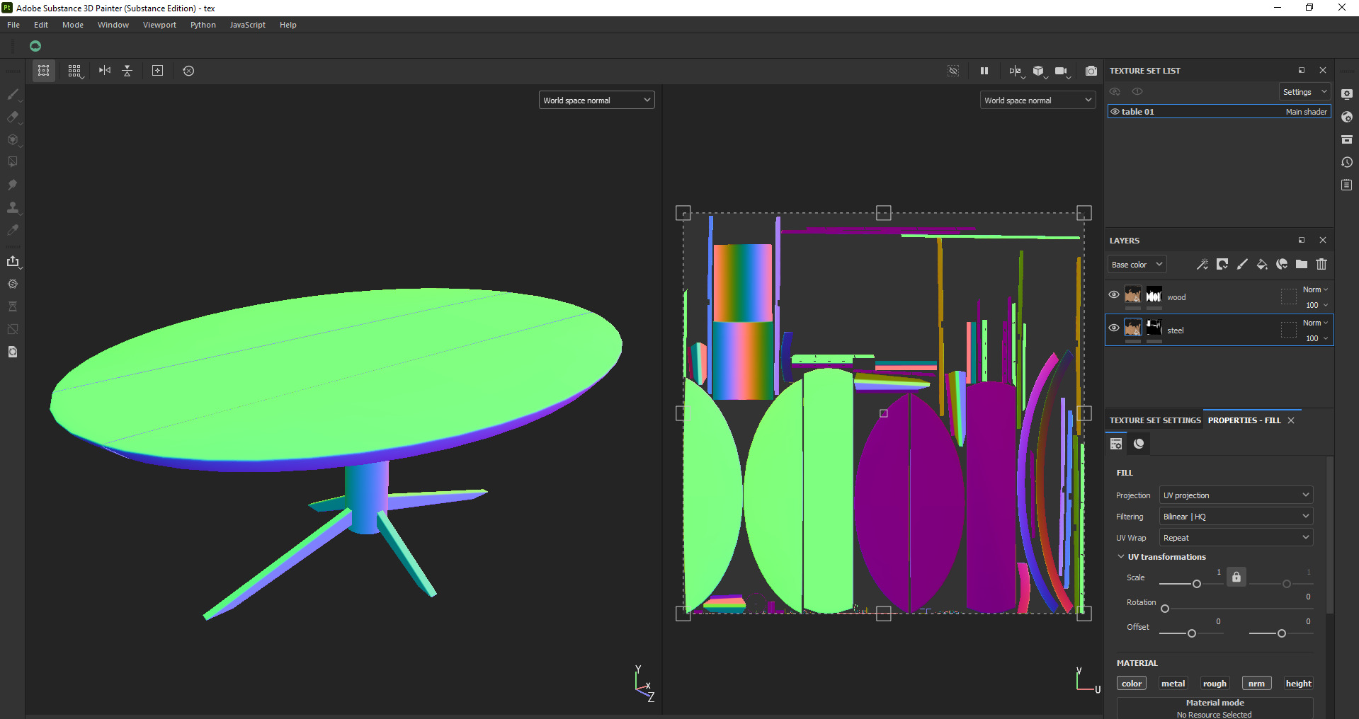 Round Oval Dining Table Mid Century Modern Round Dining Table Low-poly 3D model_22