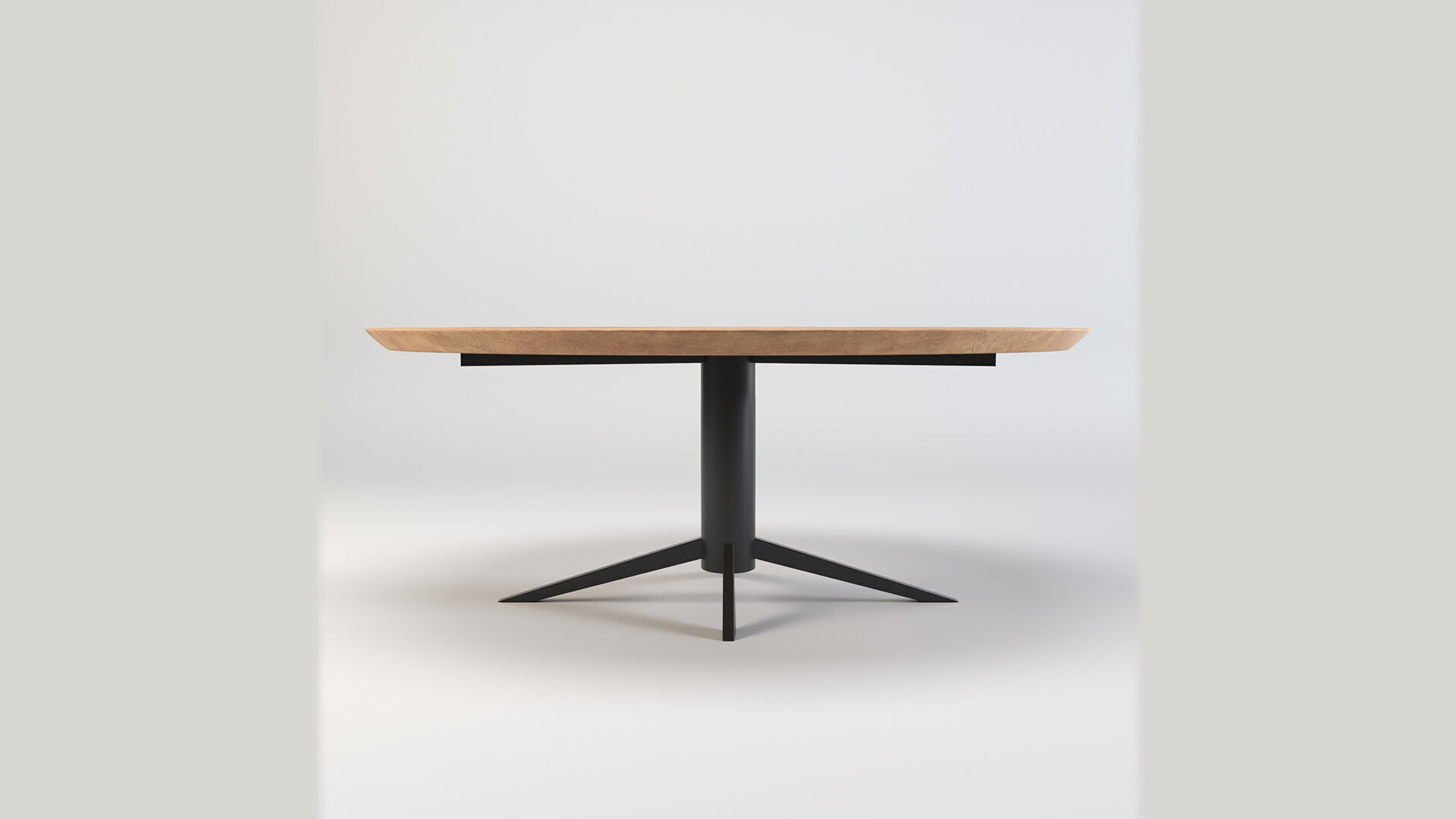 Round Oval Dining Table Mid Century Modern Round Dining Table Low-poly 3D model_4