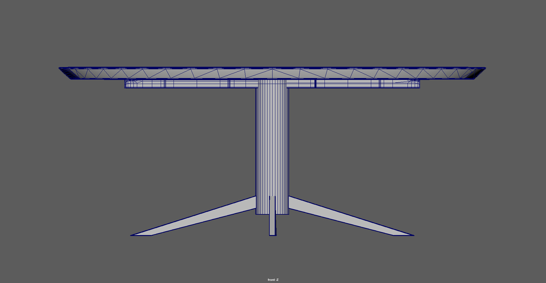 Round Oval Dining Table Mid Century Modern Round Dining Table Low-poly 3D model_10