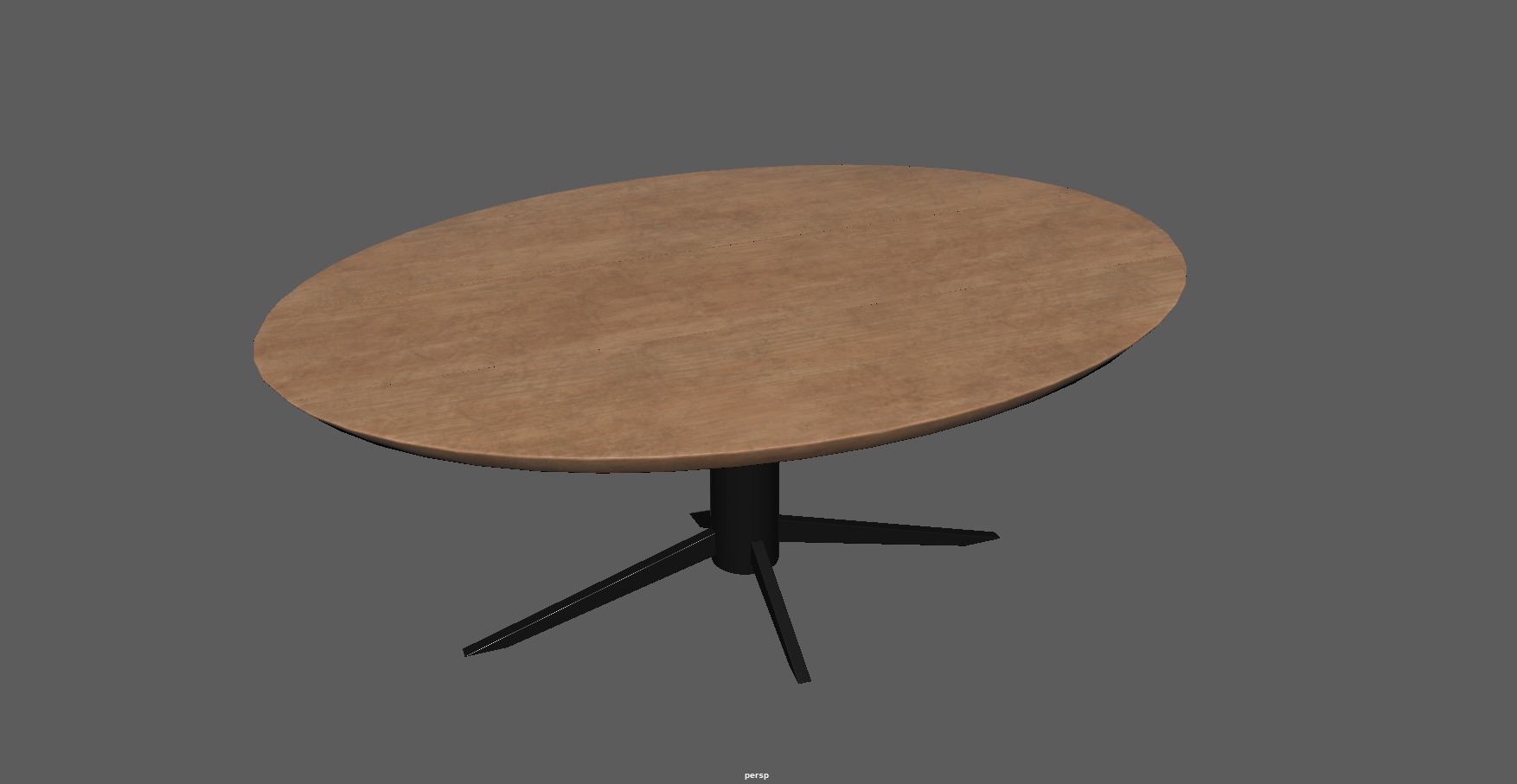 Round Oval Dining Table Mid Century Modern Round Dining Table Low-poly 3D model_6