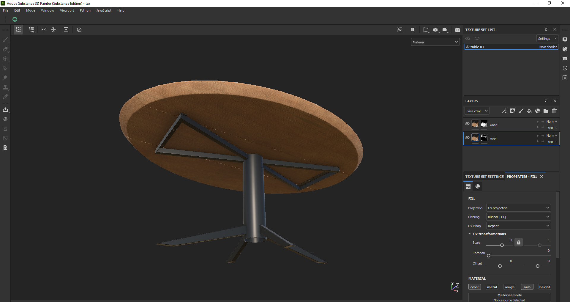 Round Oval Dining Table Mid Century Modern Round Dining Table Low-poly 3D model_19