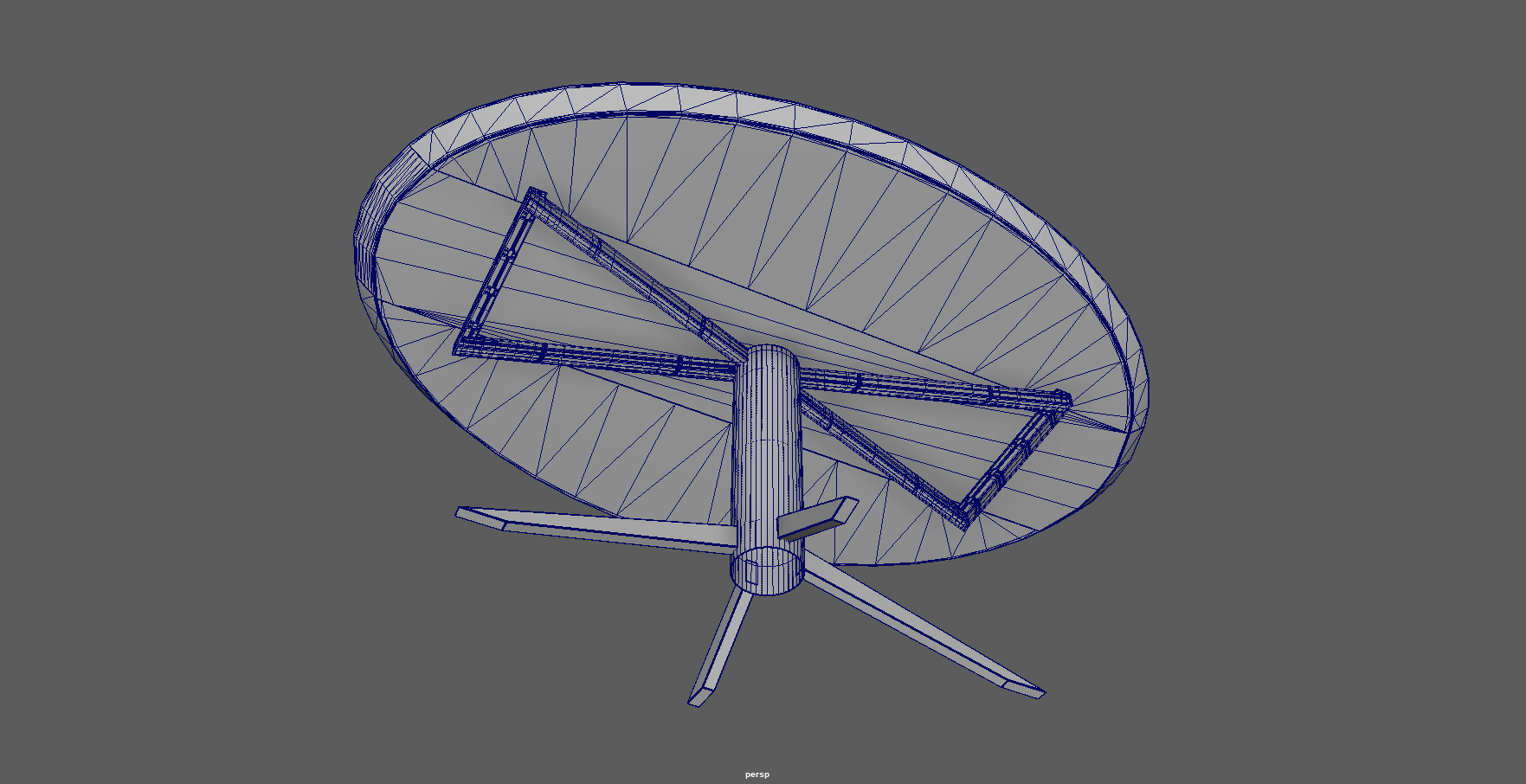 Round Oval Dining Table Mid Century Modern Round Dining Table Low-poly 3D model_17