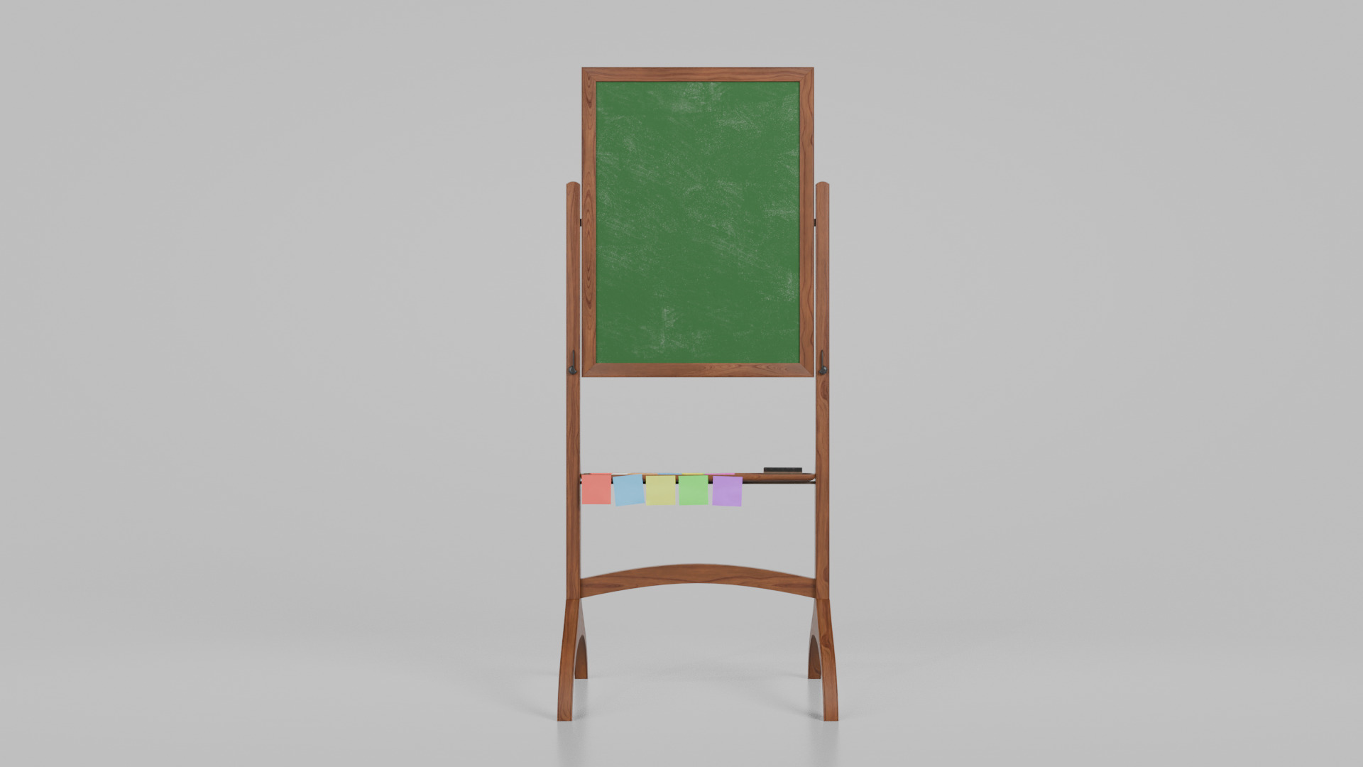 Customizable Double-Sided Wooden Greenboard Tall Writing Board Low-poly 3D model_9