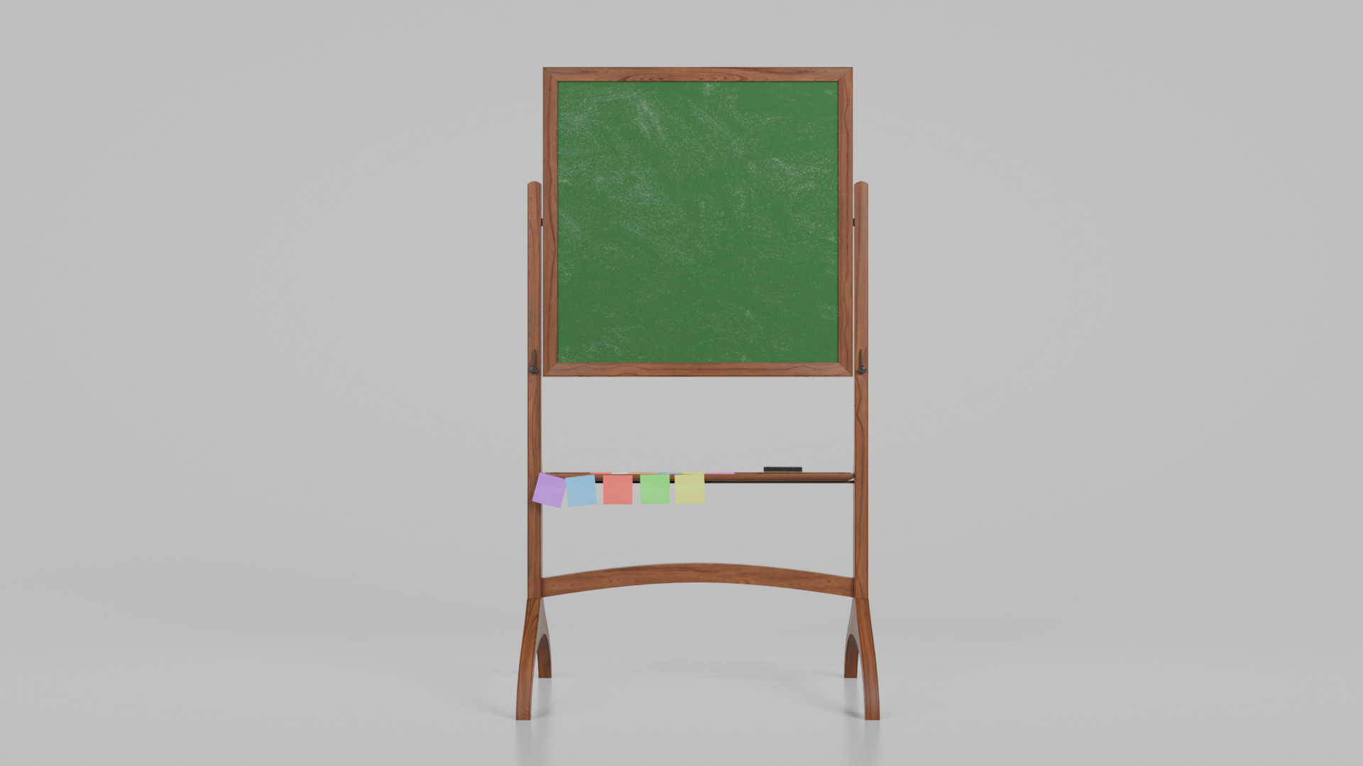 Customizable Double-Sided Wooden Greenboard Square Writing Board Low-poly 3D model_11