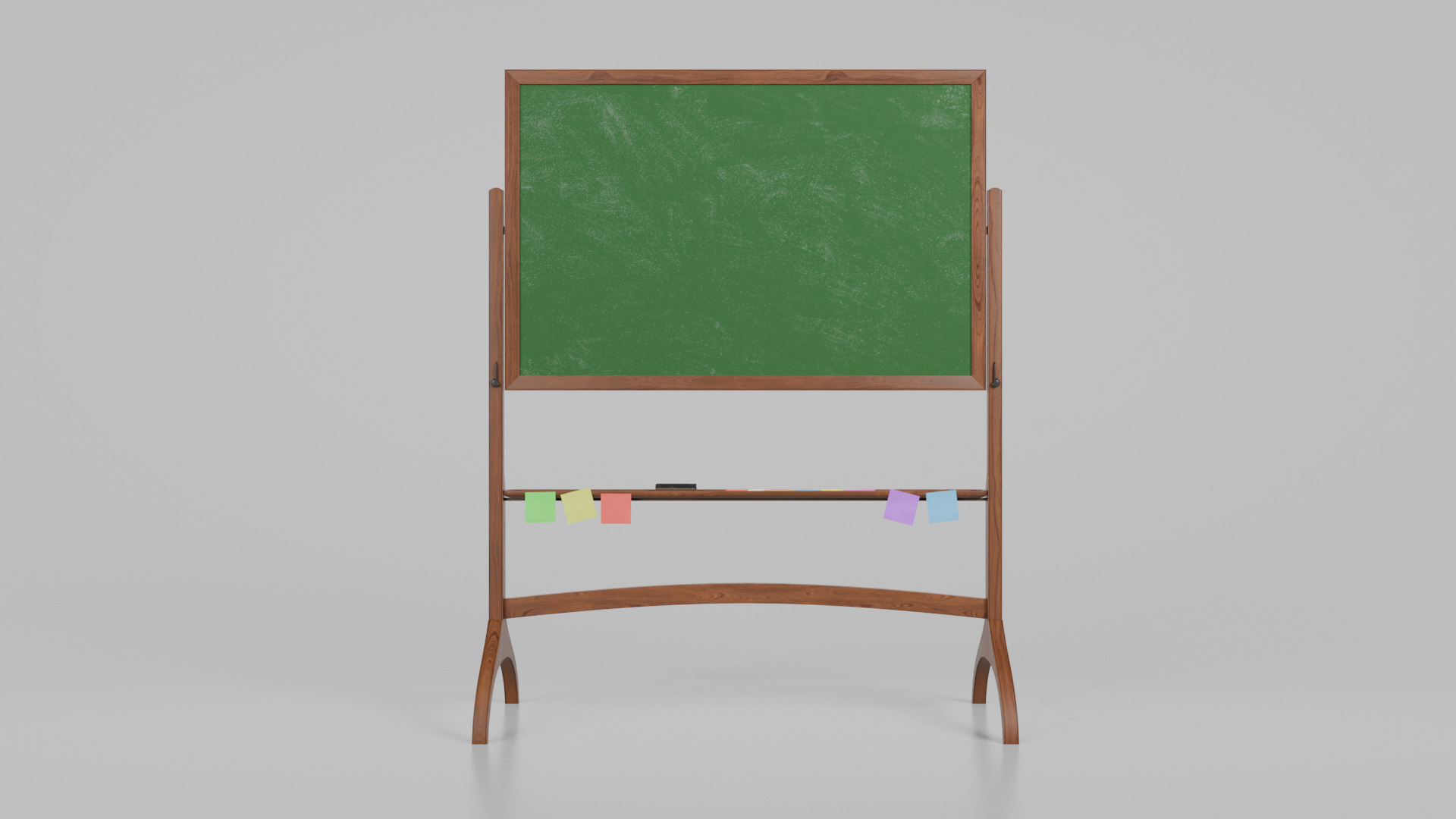 Customizable Double-Sided Wooden Greenboard Writing Board Low-poly 3D model_11
