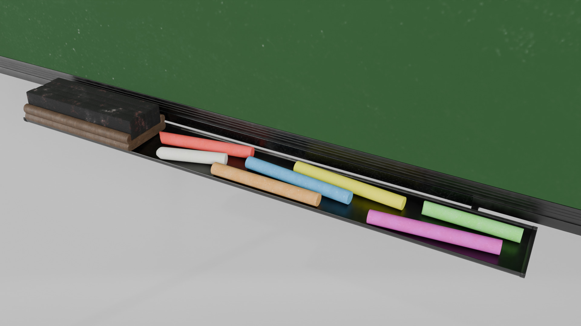 Customizable U-Stand Greenboard Tall Writing Board Low-poly 3D model_10
