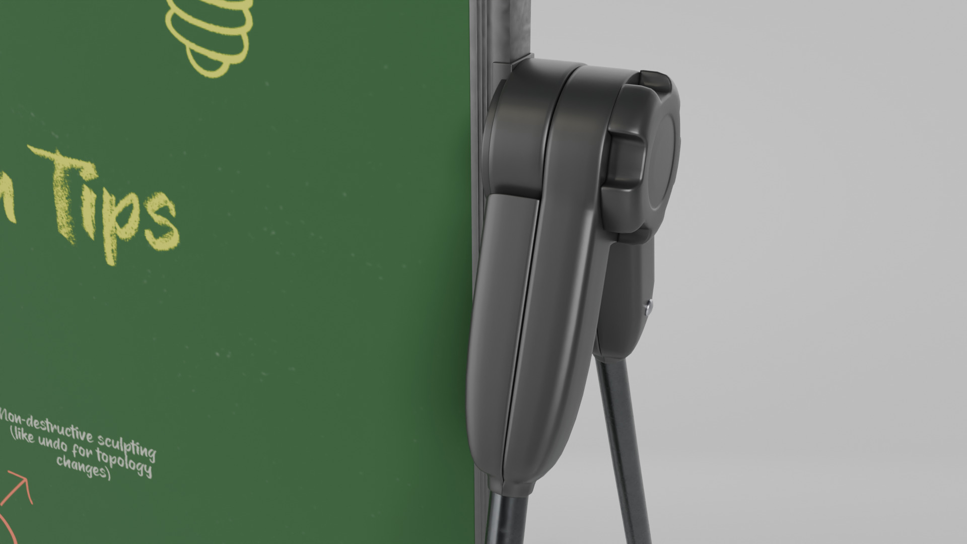 Customizable U-Stand Greenboard Square Writing Board Low-poly 3D model_13