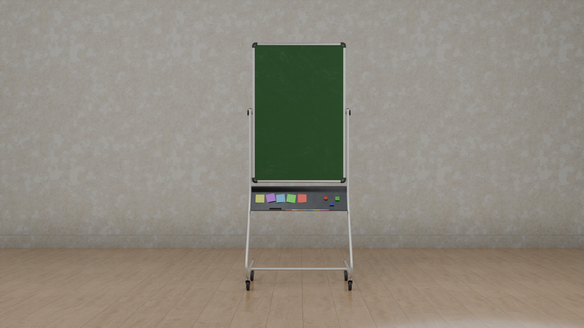 Customizable Double-Sided Metal Greenboard Tall Writing Board Low-poly 3D model_9