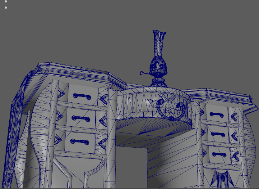 Stylish Magician Alchemist Table Oil Lamp Low-poly 3D model_4