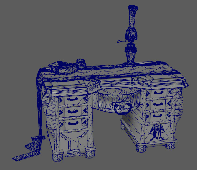 Stylish Magician Alchemist Table Oil Lamp Low-poly 3D model_2