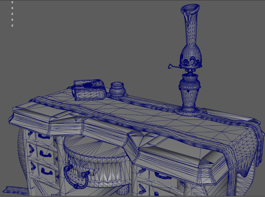 Stylish Magician Alchemist Table Oil Lamp Low-poly 3D model_3