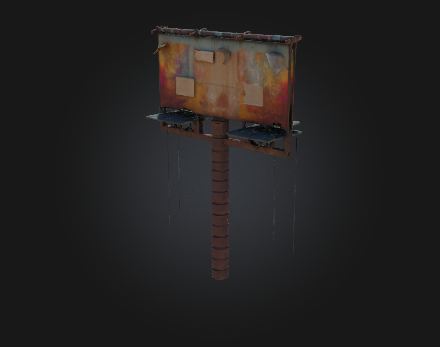 Rustic Billboard Art Weathered Charm for Storytelling Scenes 3D model_4