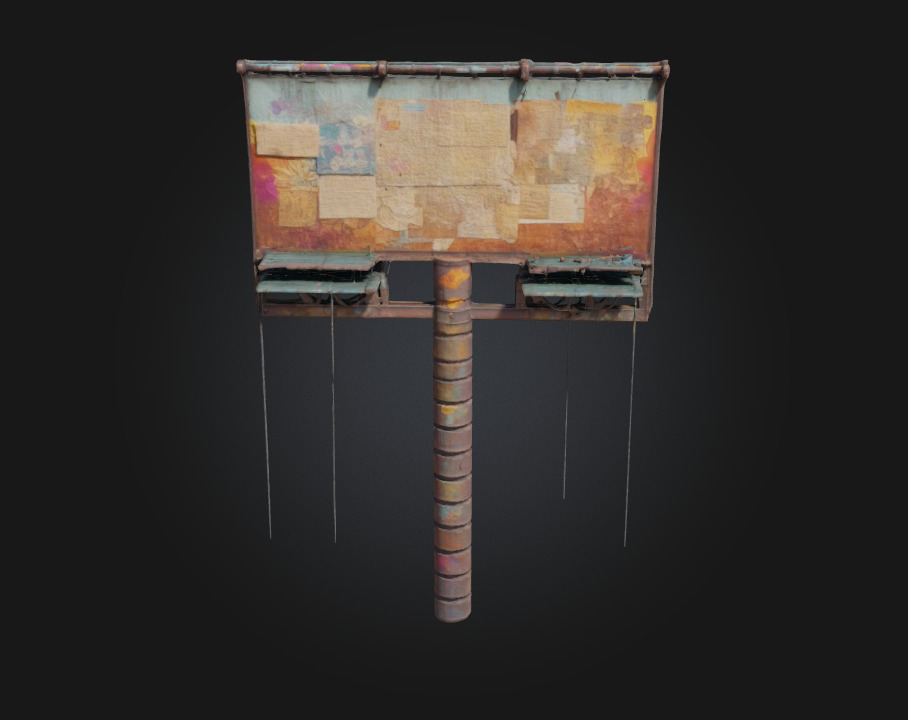 Rustic Billboard Art Weathered Charm for Storytelling Scenes 3D model_6