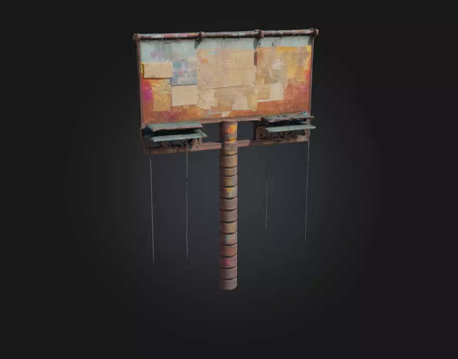 Rustic Billboard Art Weathered Charm for Storytelling Scenes 3D model_0