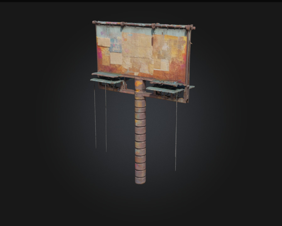 Rustic Billboard Art Weathered Charm for Storytelling Scenes 3D model_1