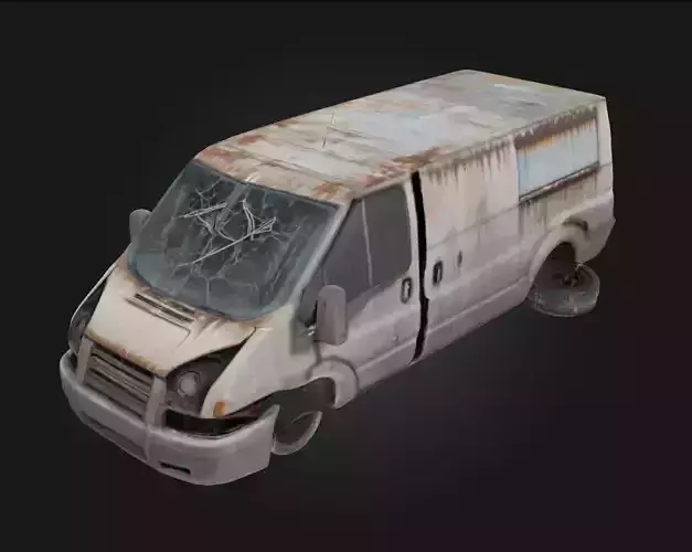 Derelict Van  Abandoned Vehicle for Gritty Scenes