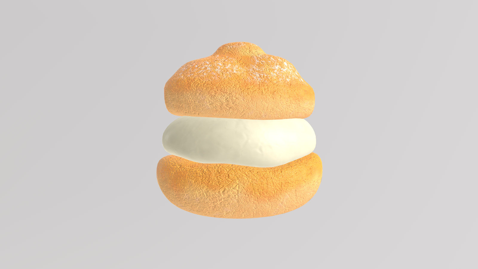 Stylized Low-Poly Cream Puff Low-poly 3D model_6