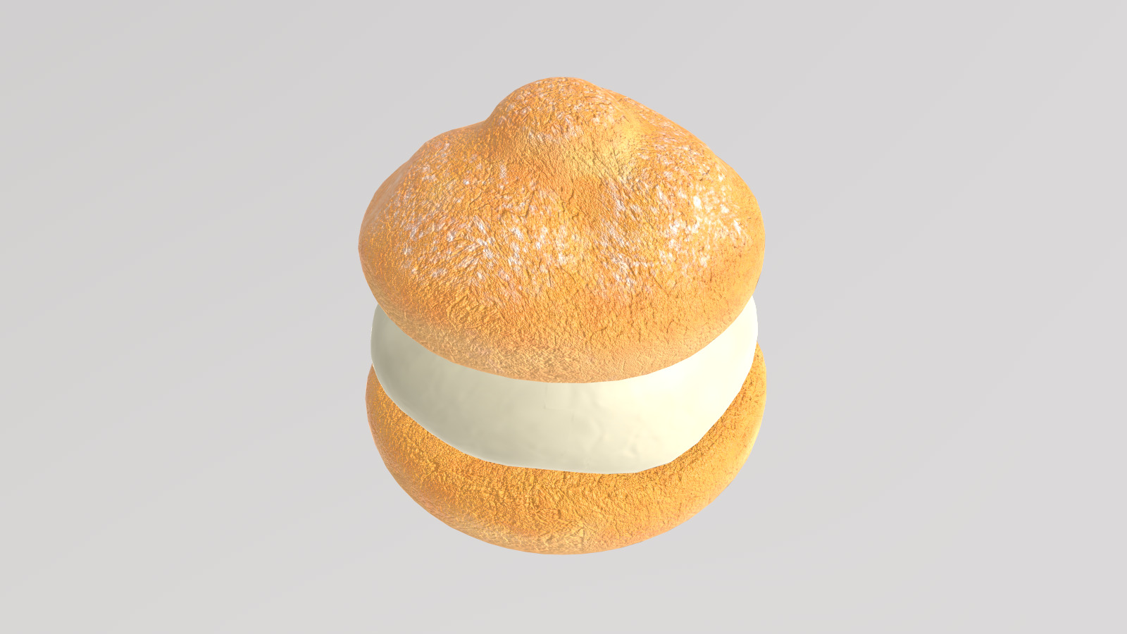 Stylized Low-Poly Cream Puff Low-poly 3D model_9